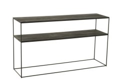Konzole černá kov / teak