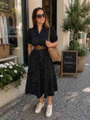 Puntíkaté šaty BLACK