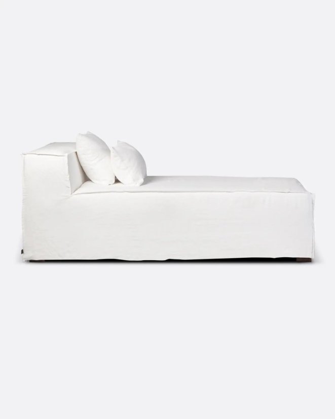 strozzi chaise longue with linen cover 100 x 190 x 65 cm in white colour