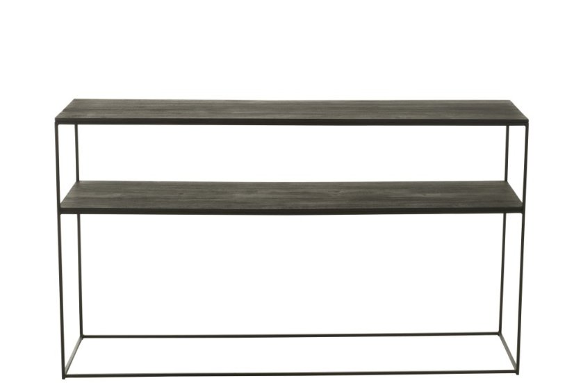 Konzole černá kov / teak