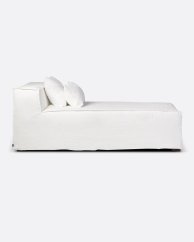 strozzi chaise longue with linen cover 100 x 190 x 65 cm in white colour