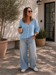 Propínací svetr ELEGANT LIGHT BLUE