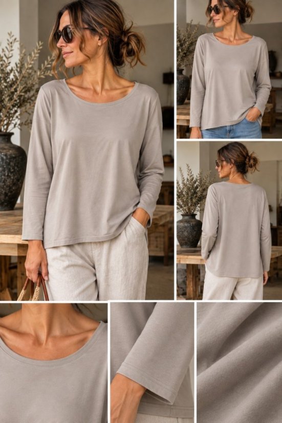 Triko BASIC bavlna BEIGE Triko BASIC bavlna BEIGE