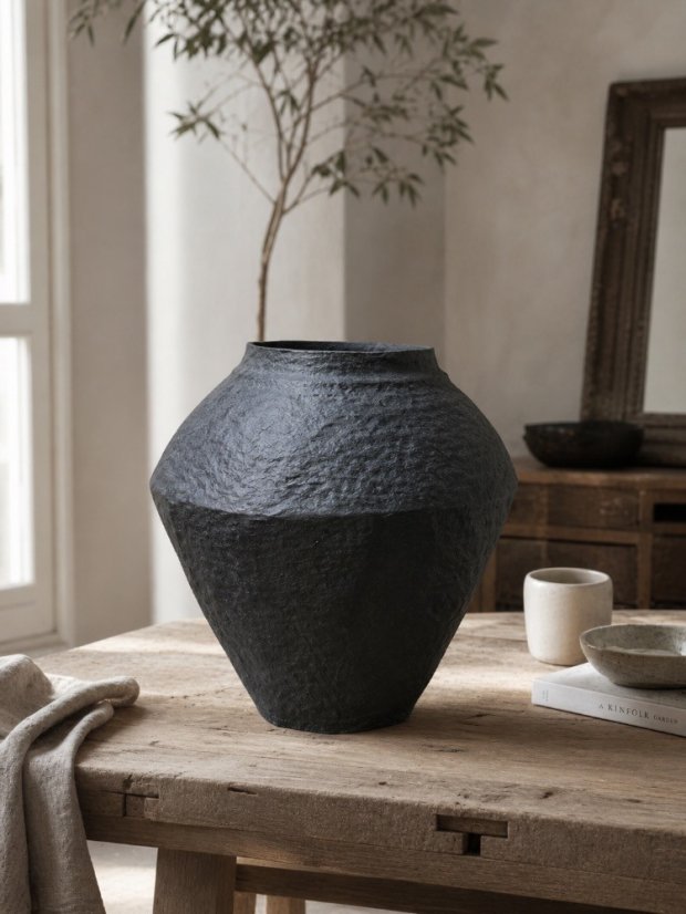 Váza PAPERMACHE black 52 cm