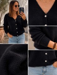 Propínací svetr ELEGANT BLACK